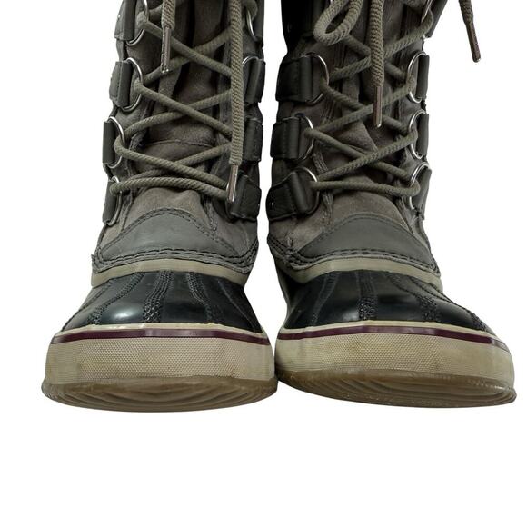 Sorel Joan of Arc Boots Gray Leather Warm Snow Winter Waterproof Women’s Size 9 - Picture 4 of 12